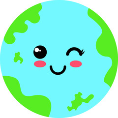 Fototapeta premium Cute Earth Character Illustration