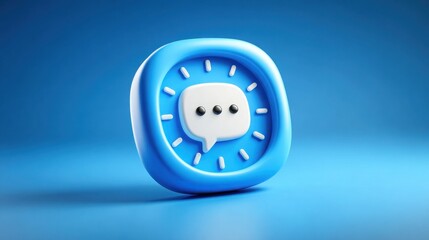 Blue clock with white face indicating time in a countdown context for chat offer interaction and engagement