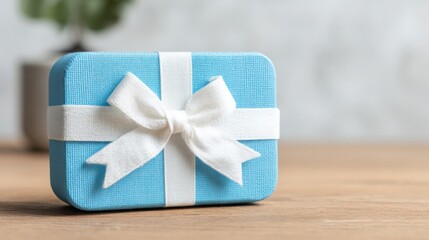 Blue gift box with white bow symbolizing a gift offered during chat interaction to enhance user engagement