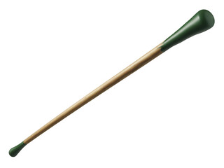 Double ended green handled drumstick green handles isolated on a transparent background