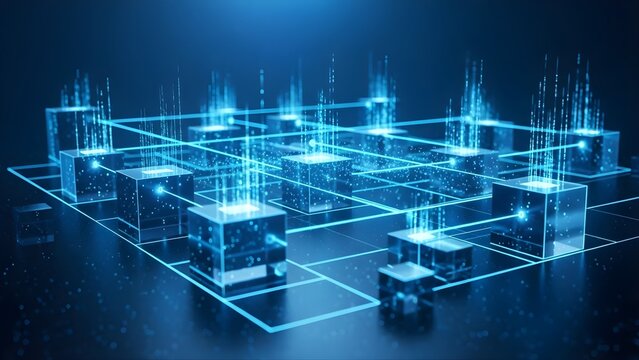 Abstract Futuristic Blockchain Technology and Big Data Network Cube Structure