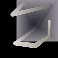 An abstract composition on a black background that includes gradient shapes similar to pipes.