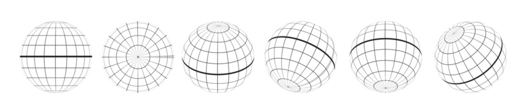 globe grid outline vector illustration