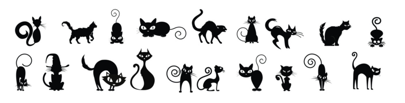 halloween silhouettes black icons and characters trumpkin