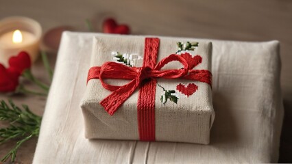 Handmade Gift with Red Ribbon