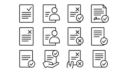Document approve decline paper contract checkmark page accept reject agreement © GoDesigner