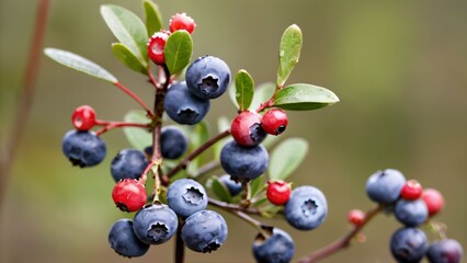 Blue and Red Wild Berries