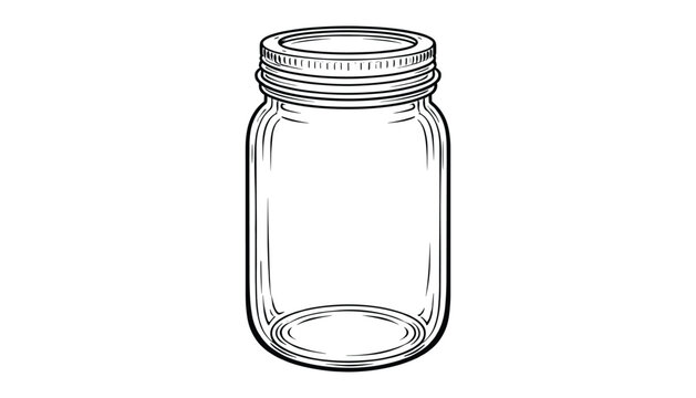 Mason jar vintage vector illustration isolated on transparent background