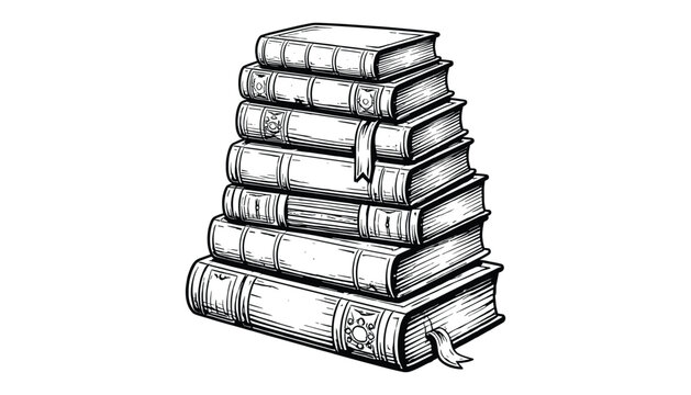 Stack of books vector illustration literature education textbook library reading concept and study