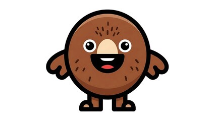 Happy Cartoon Potato Character with Arms and Legs.
