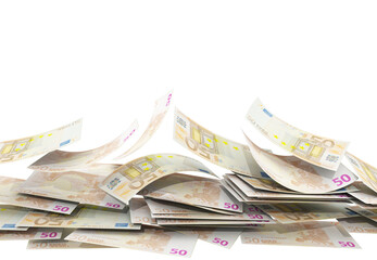 euro money banknotes falliing background pile - 3d rendering