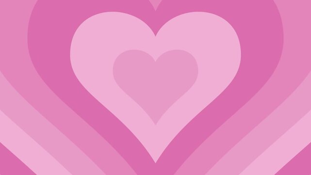 Pink heart animation zooms monochrome love tunnel layers seamlessly for romantic background.