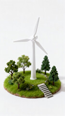 wind turbine and green grass