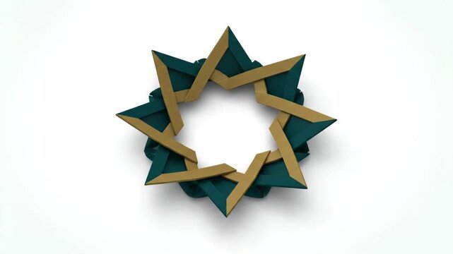 2.5D Looping Animation of an Islamic Pattern Folding into a Mosque Dome. Modern architectural and community concept for Ramadan.