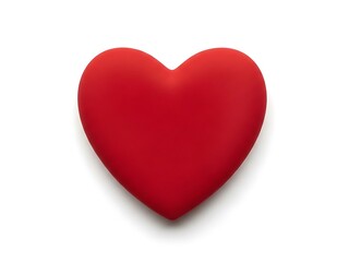 Red heart shape isolated on white background