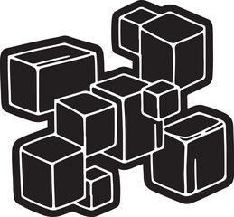 Obraz premium Black and white cubes in a geometric pattern illustration