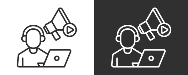 Freelancer Icon Set Vector Collection Isolated In Black And White