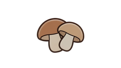 Two cartoon mushrooms