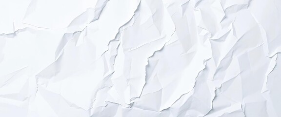 Obraz premium Close-up of a crumpled sheet of white paper, showing texture and creases, crumpled, crumpled texture