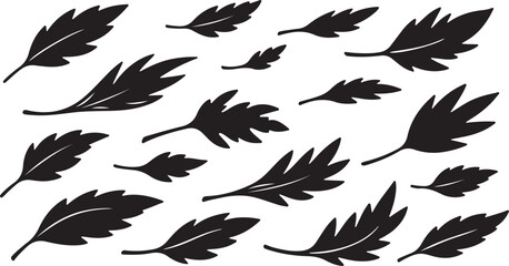 Obraz premium Black Feather Silhouettes on White Background