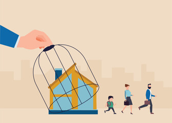 Family Leaving Home and Returning to Work After Holiday, Quarantine and Lockdown Ending