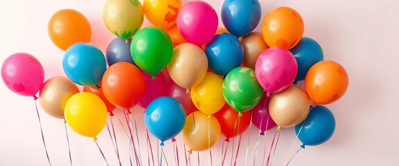 Vibrant, colorful painted balloons against a plain backdrop,  wallpaper,  happy