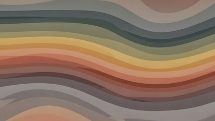Abstract background with wavy stripes in muted earth tones and gray shades