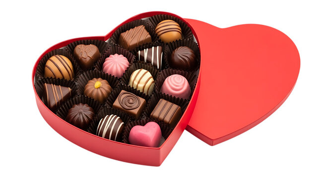 Heart-shaped box of assorted chocolates