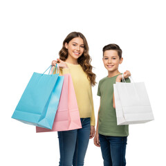 two girls with shopping bags
