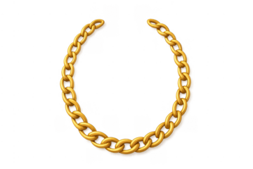 Gold link chain forming circular frame
