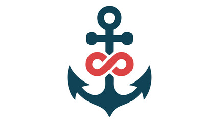 Modern anchor with infinity symbol