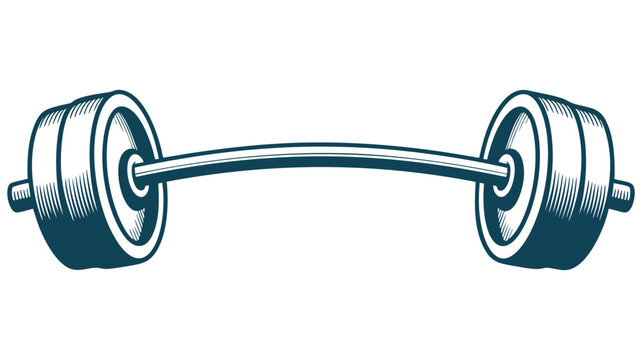 Vintage barbell illustration for fitness