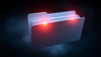 Floating folder file data security futuristic digital document storage cyberspace network glow with 3D folder icon data backup privacy protection encryption technology and digital folder - Powered by Adobe