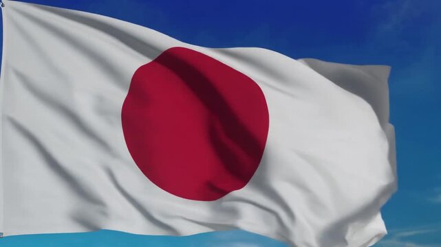 日本　 国旗　風　生成AI