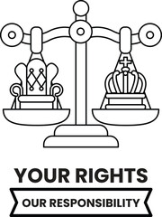 Obraz premium A scale with two crowns on it