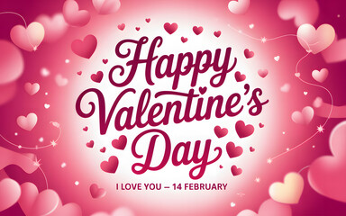 Happy Valentine&rsquo;s Day Pink Heart Greeting Card