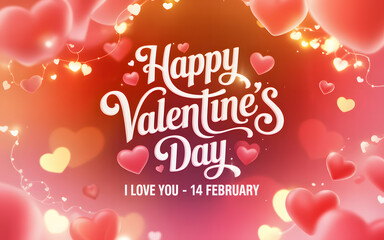 Romantic Heart Balloons with Bicycle Illustration