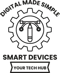 Naklejka premium A logo for a tech hub that is simple and easy to understand