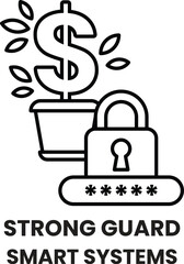 A dollar sign is on a white background