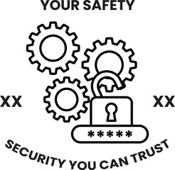 A security lock with a keyhole and a padlock