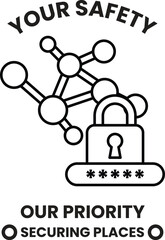 A black and white image of a lock with the words "Your Safety" written below it