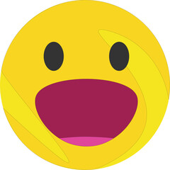 Fototapeta premium A happy yellow smiley face icon with a joyful expression and a cartoon vector design creates a fun smiling character symbol representing happiness and emotion