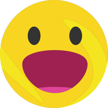 A happy yellow smiley face icon with a joyful expression and a cartoon vector design creates a fun smiling character symbol representing happiness and emotion
