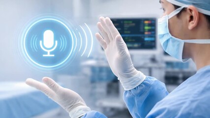 Surgery technology vr training smart tools surgeon voice control interface modern sterile operating room for advanced medical precision - Powered by Adobe