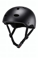 Sleek matte black safety helmet, crafted for optimal protection and comfort. Perfect for cycling, skating, and other sports.