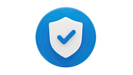 3D Shield with Checkmark Icon