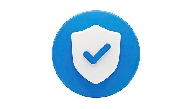 3D Shield with Checkmark Icon