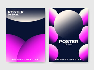 Abstract Gradient Poster Design Template with Vibrant Pink Spheres on Dark Background