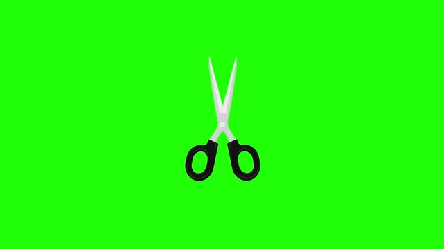 scissors appear and cut animated icon scissors cartoon 2d appears cutting 4k looping