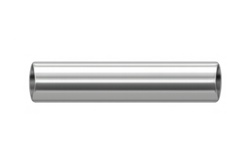 Metal pipe or tube in a 3d rendering, presenting chrome industrial material against a transparent background